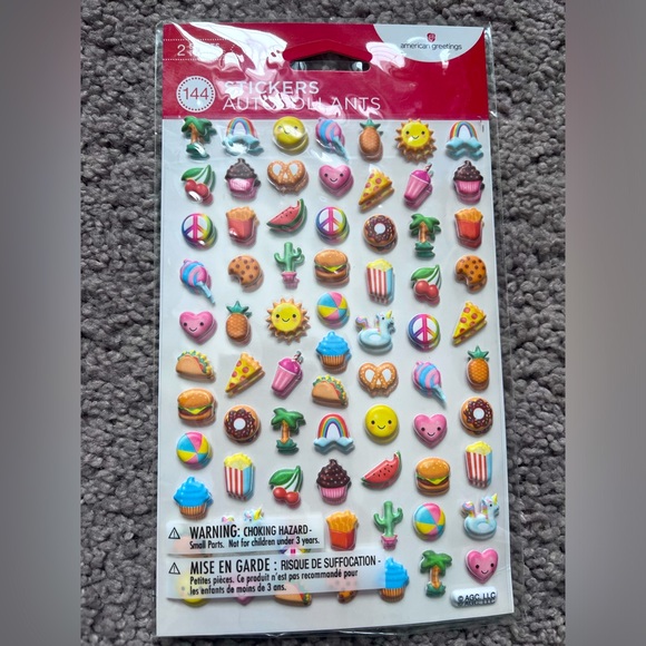 Set of 4 packages of puffy stickers - foods, words, animals, flowers and more - Picture 5 of 7